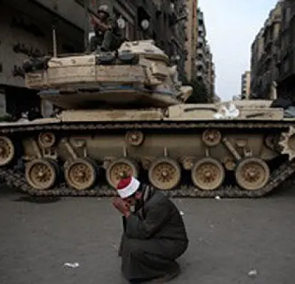 Egypt Army Backs Mubarak. Protestors Angry  