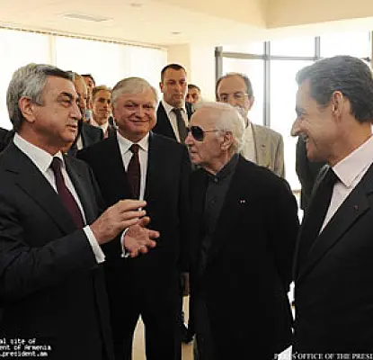 Sarkozy Opens Charles Aznavour Museum in Yerevan