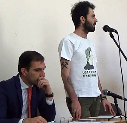 Armenian Artist on Trial for Crashing Cardboard Tank Into National Security Service Building