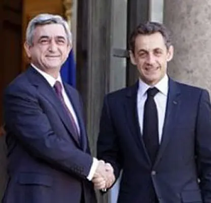 French President Nicolas Sarkozy Arrives in Armenia