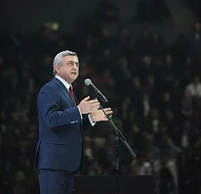 Armenian President Congratulates Orinats Yerkir at Pre-Election Event
