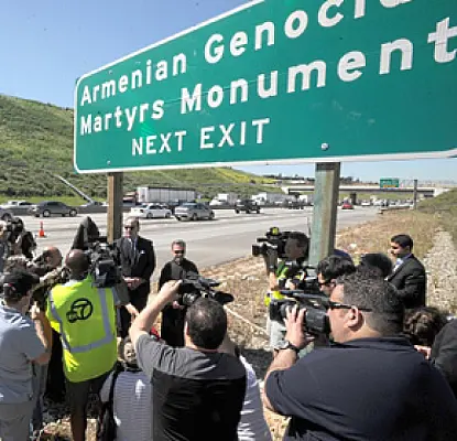 Armenian Genocide Martyrs Monument Sign Unveiled in California
